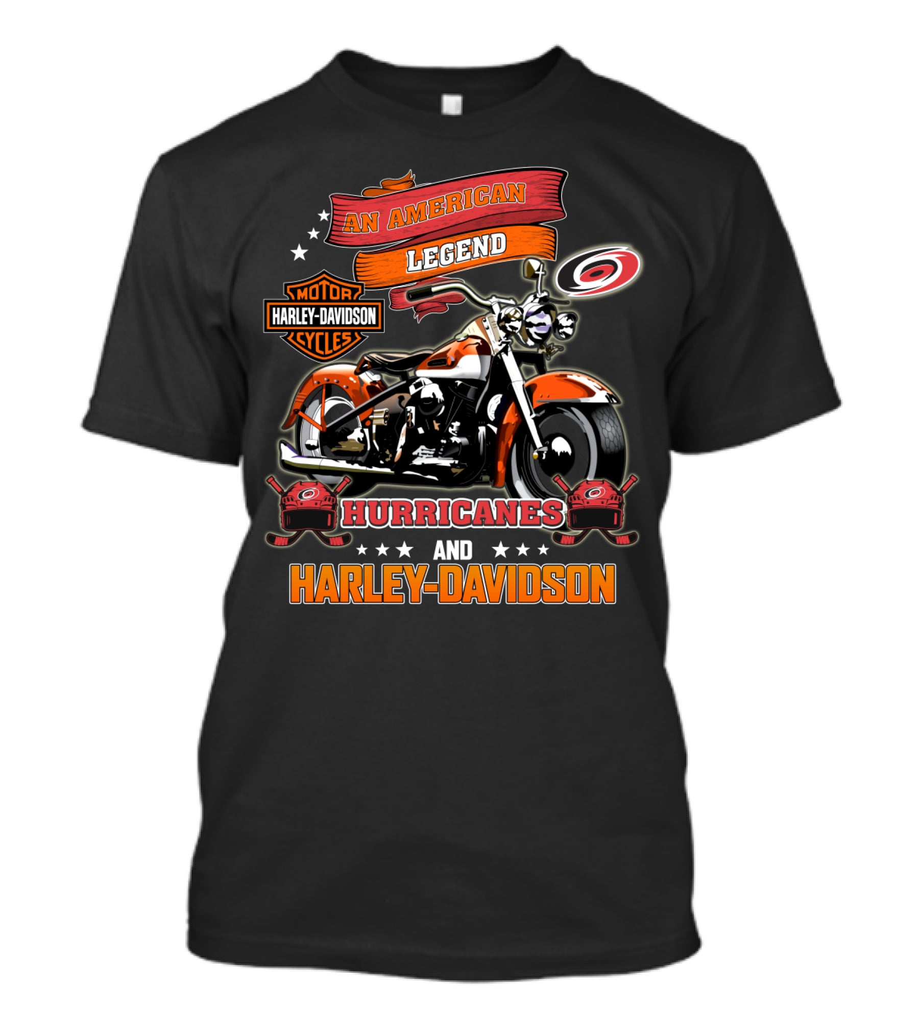 An American Legend Hurricanes And Harley Davidson T-Shirt