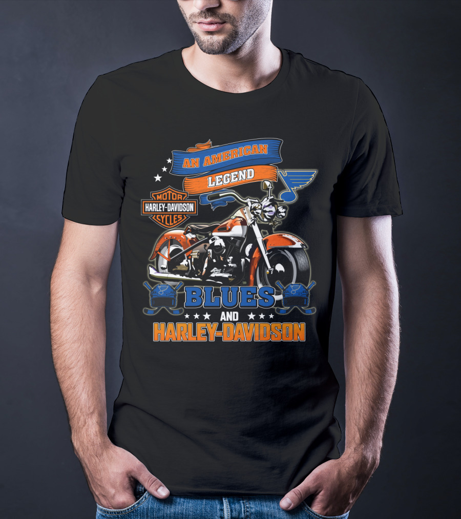 Blues Harley Davidson An American Legend Nhl T-Shirt