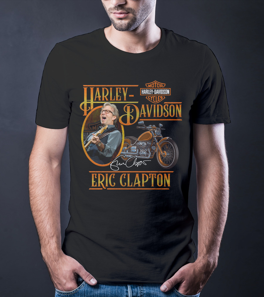 Harley Davidson Eric Clapton Motor Cycles Signature T-Shirt