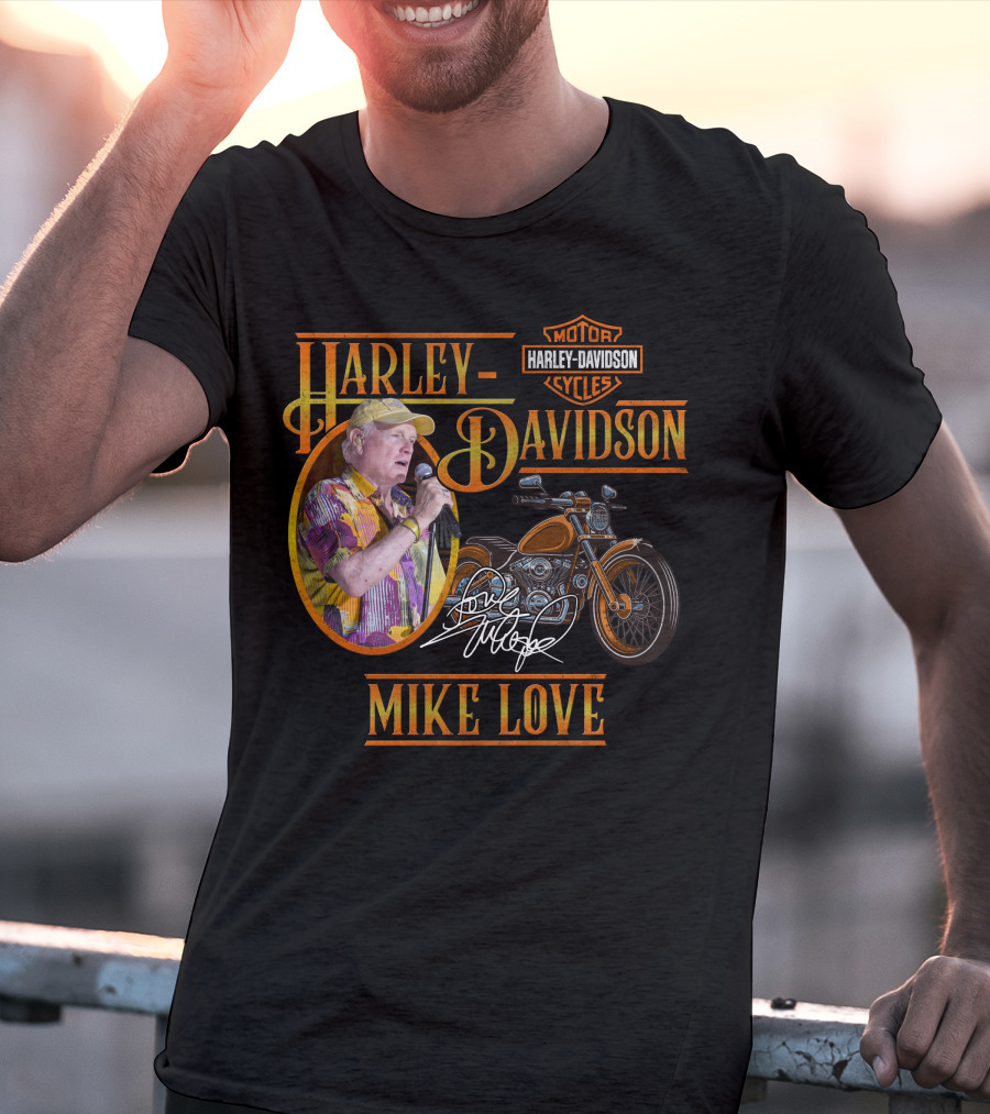 Harley Davidson Motor Cycles Mike Love Signature T-Shirt