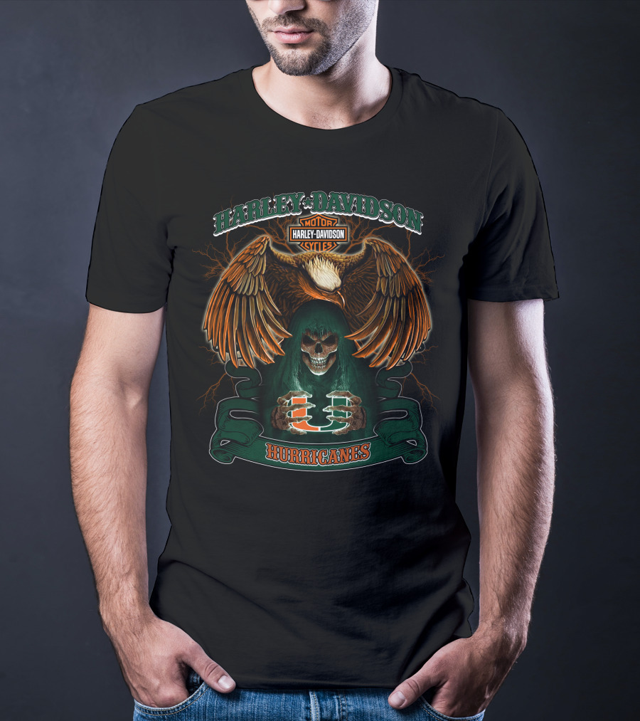 Harley Davidson Hurricanes Ncaa Miami T-Shirt