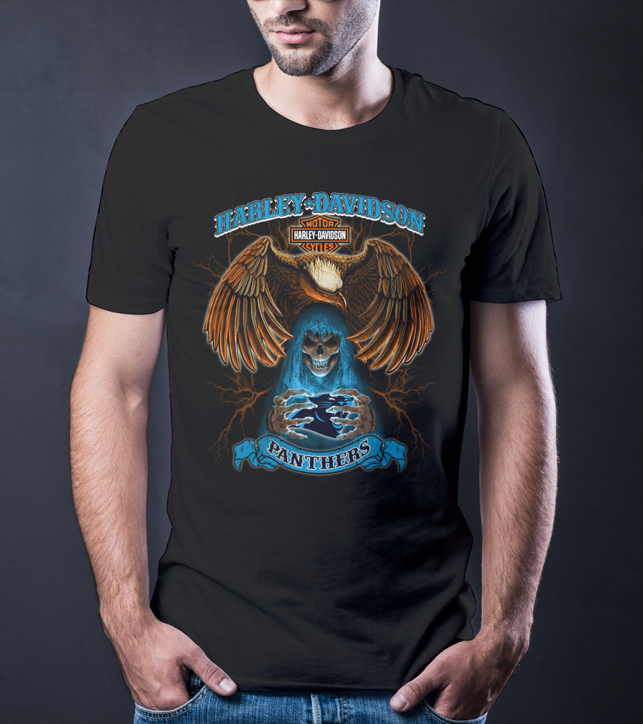 Harley Davidson Motorcycles Panthers Nfl T-Shirt