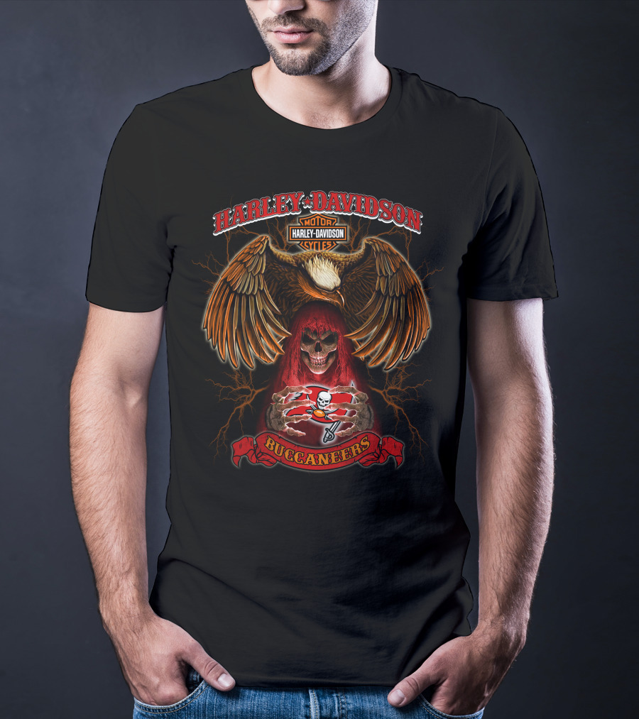 Harley Davidson Buccaneers Motorcycles Tampa Bay Nfl T-Shirt