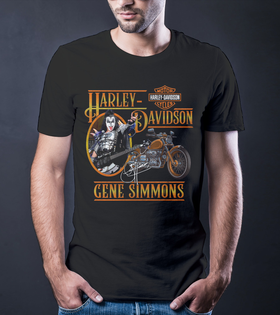Harley Davidson Motor Cycles Gene Simmons Signature T-Shirt