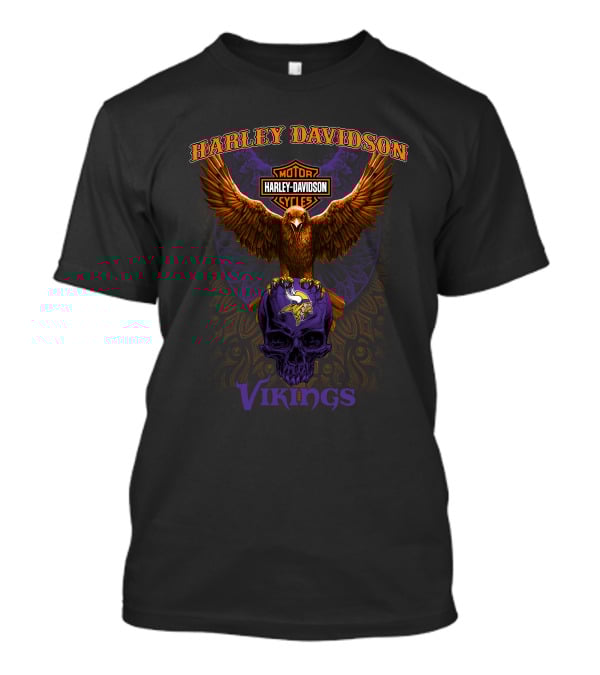 Harley Davidson Motorcycles Vikings Nfl T-Shirt
