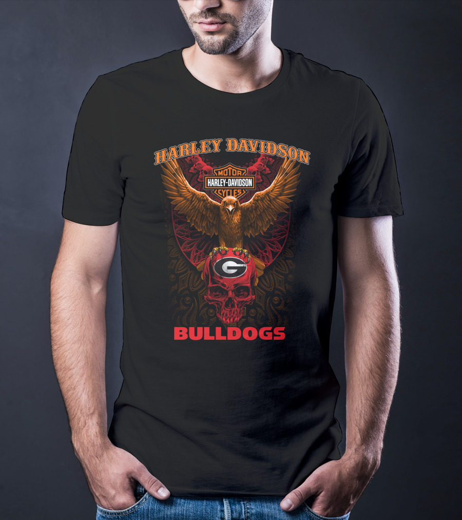Harley Davidson Motor Cycles Georgia Bulldogs T-Shirt
