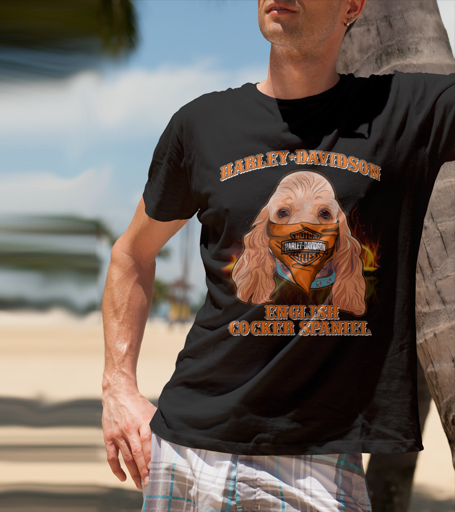Harley Davidson English Cocker Spaniel Motorcycles T-Shirt