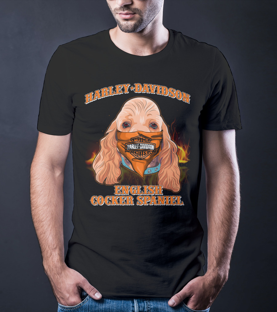 Harley Davidson English Cocker Spaniel Motorcycles T-Shirt