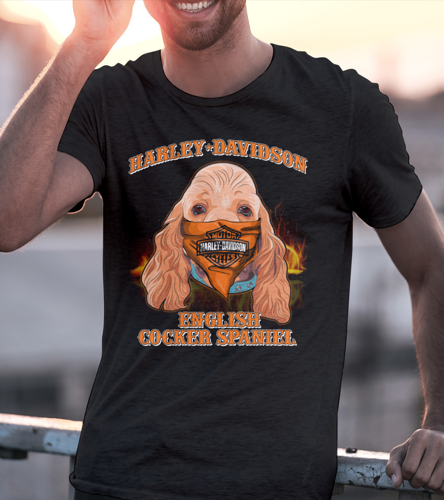 Harley Davidson English Cocker Spaniel Motorcycles T-Shirt