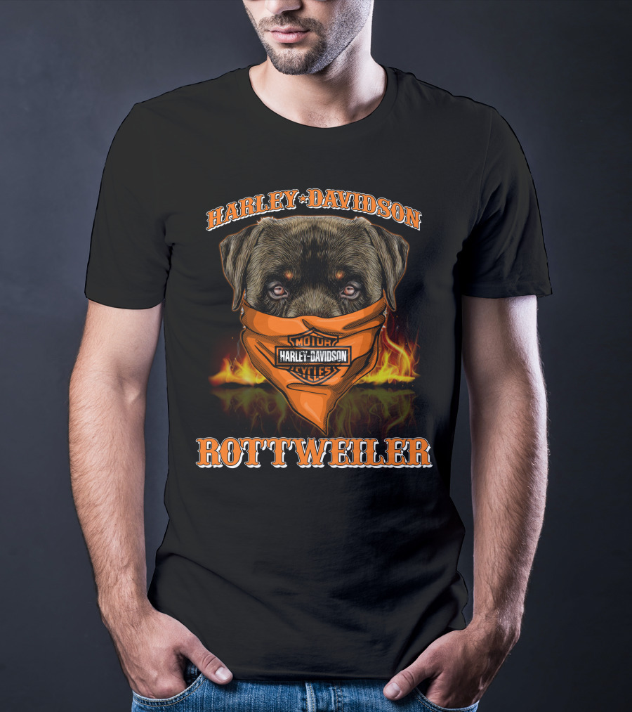 Harley Davidson Motor Cycles Rottweiler T-Shirt