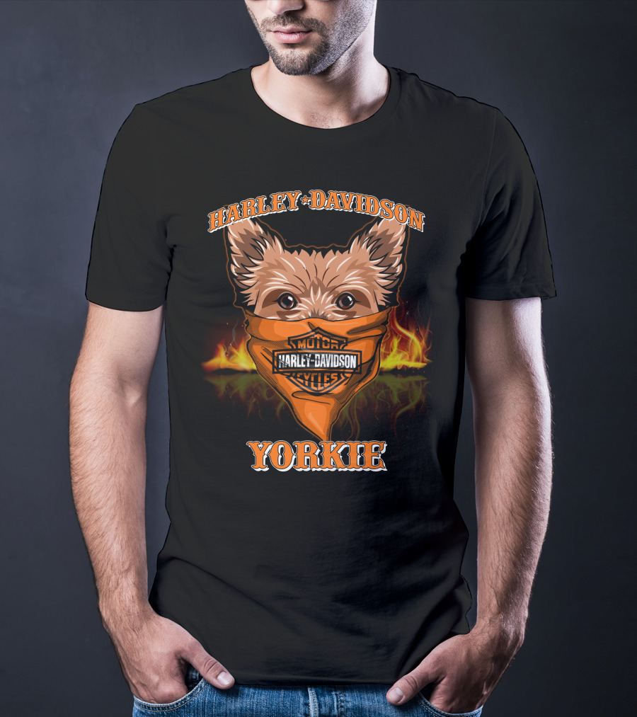 Harley Davidson Yorkie Motorcycles T-Shirt