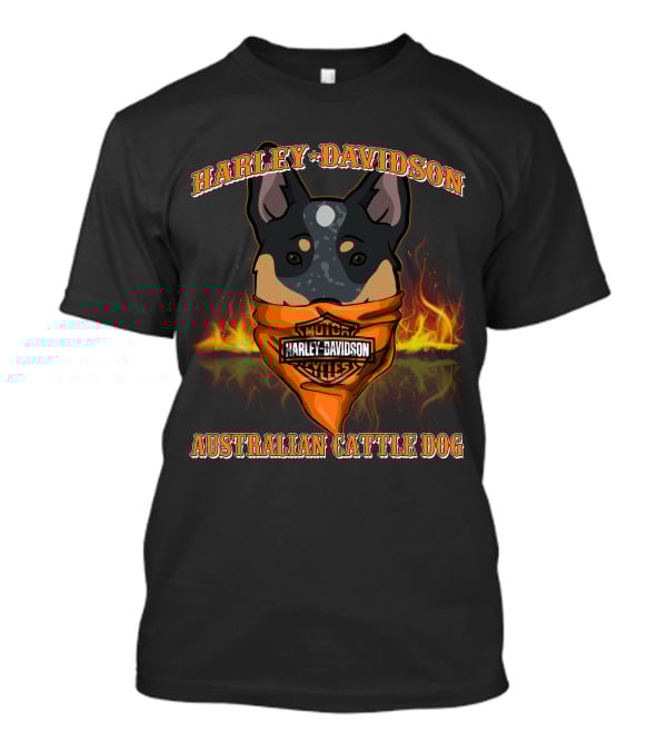 Harley Davidson Motorcycles Australian Cattle Dog T-Shirt