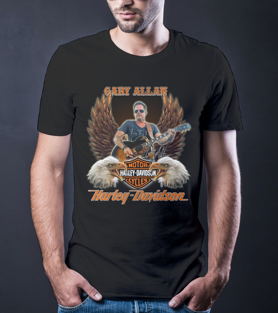 Gary Allan Harley Davidson Motor Cycles Vintage Eagles T-Shirt