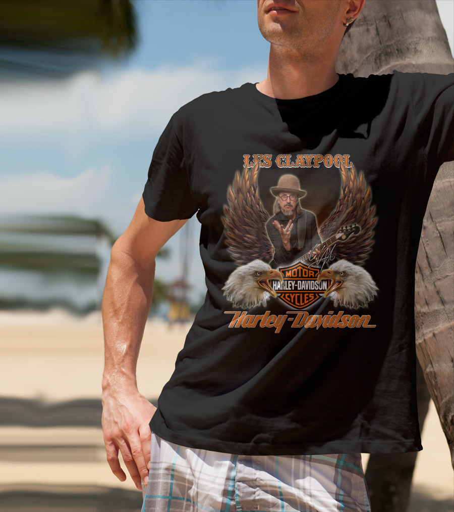 Les Claypool Harley Davidson Motorcycles Eagles T-Shirt