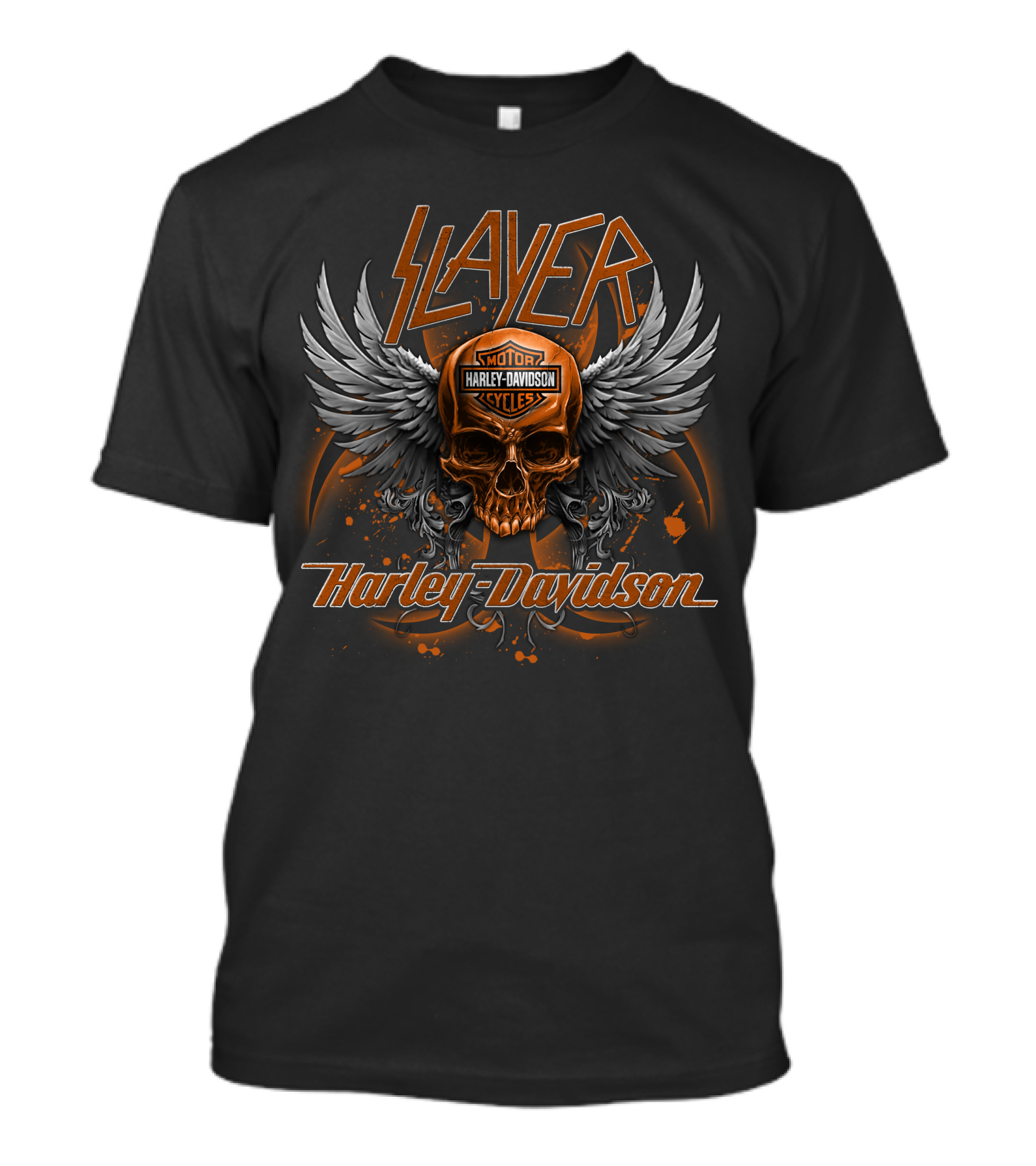 Slayer Harley Davidson Motorcycles Skull Wings T-Shirt