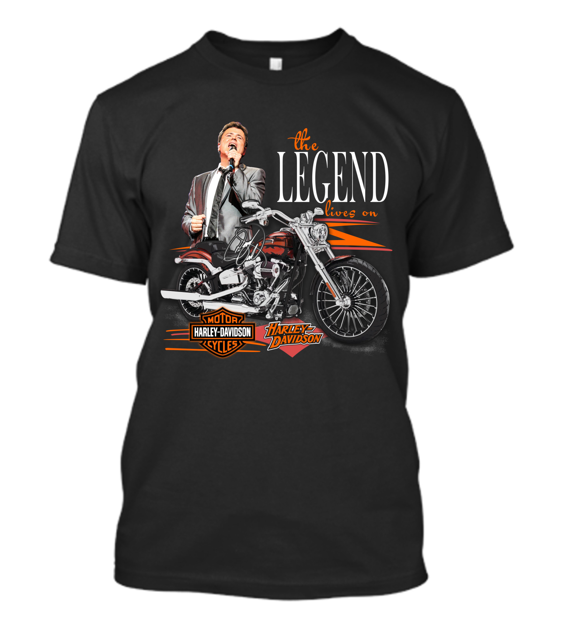 The Legend Lives On Donny Osmond Harley Davidson Motorcycles T-Shirt
