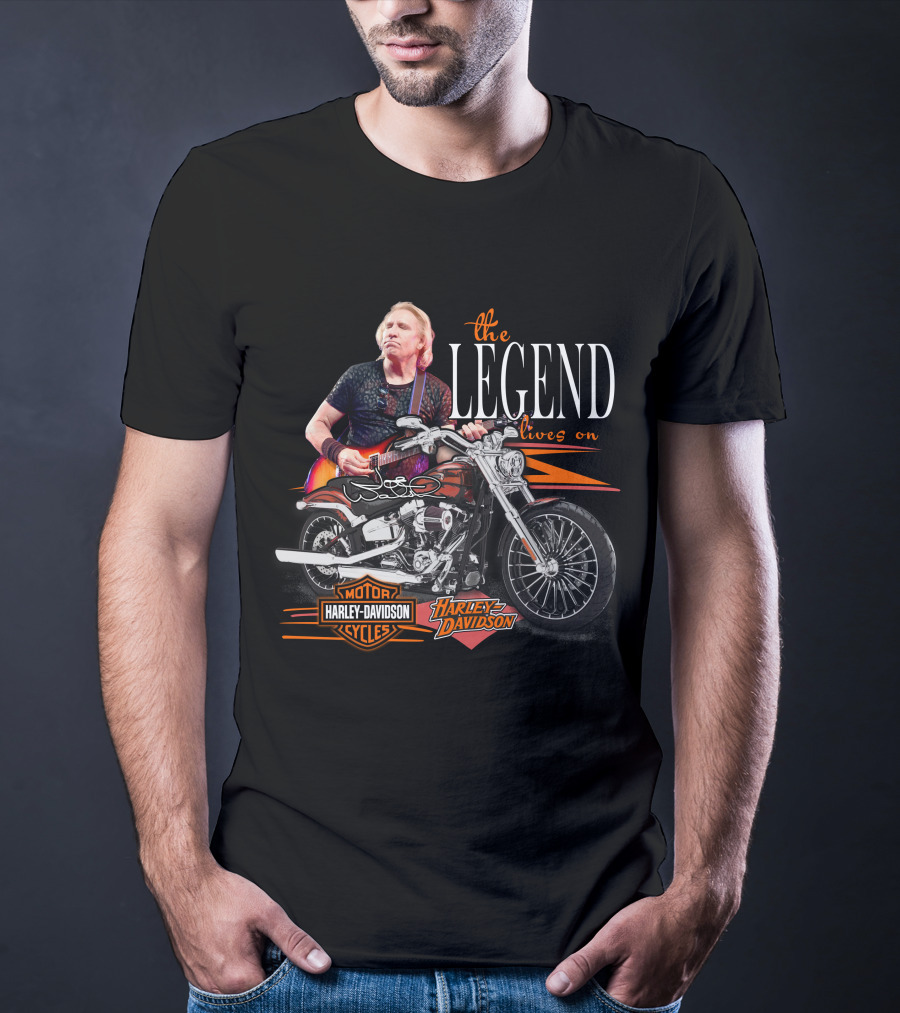 The Legend Lives On Joe Walsh Harley Davidson Motor Cycles T-Shirt