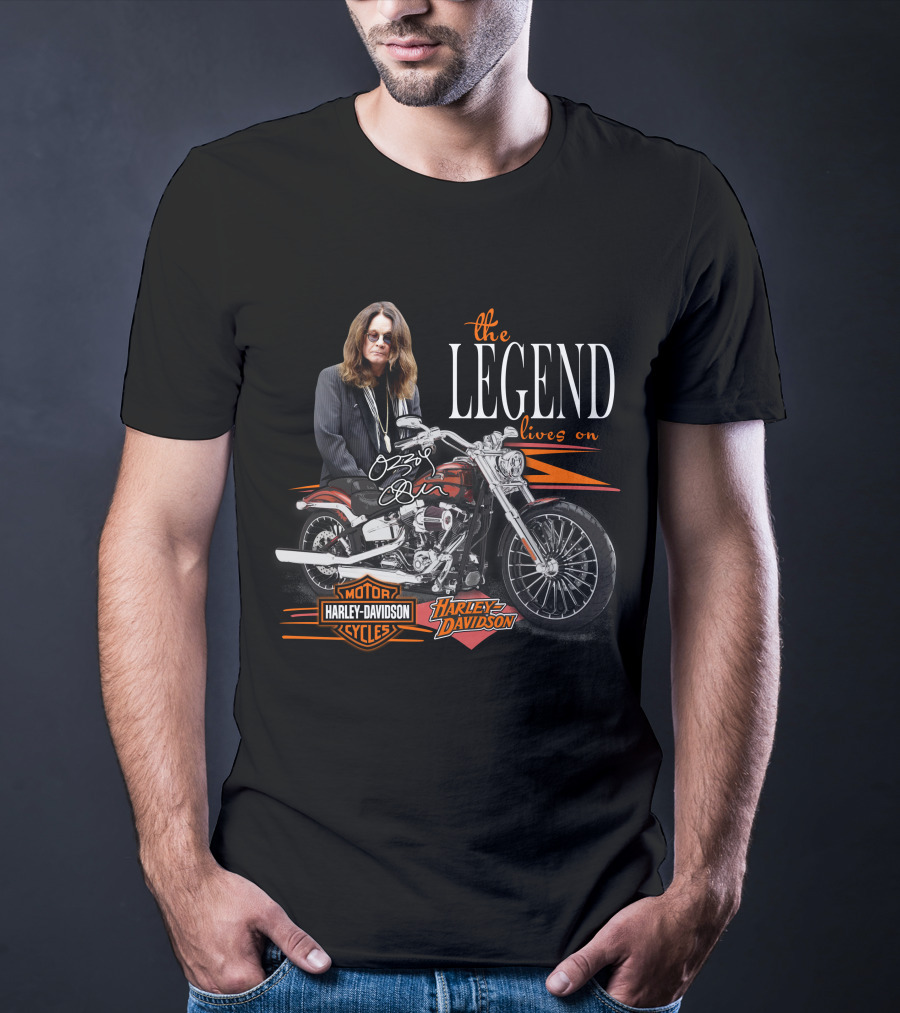 Ozzy Osbourne The Legend Lives On Harley Davidson Motorcycle T-Shirt