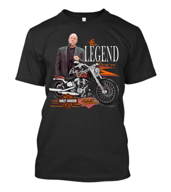Billy Joel The Legend Lives On Harley Davidson Motorcycle T-Shirt