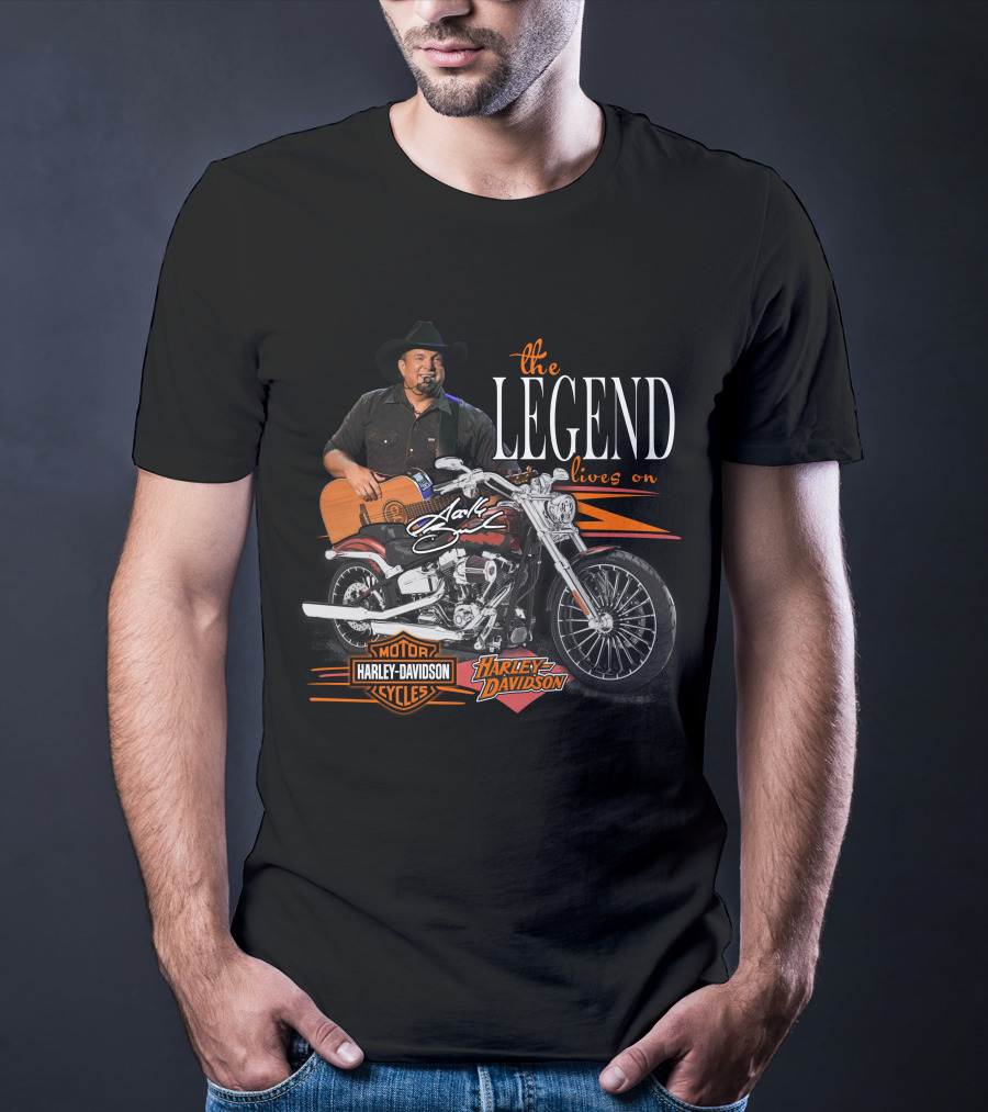 Garth Brooks Harley Davidson The Legend Lives On T-Shirt
