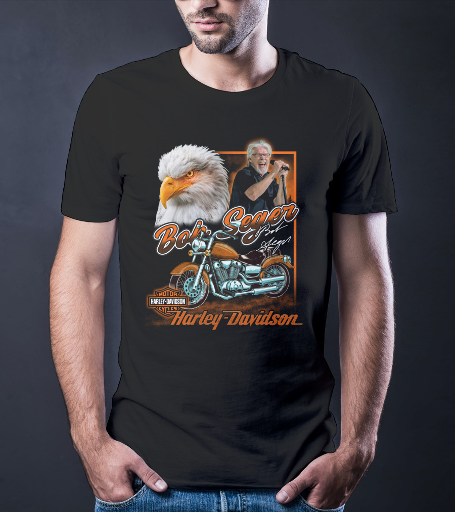 Bob Seger Harley Davidson Eagle And Motorcycle T-Shirt