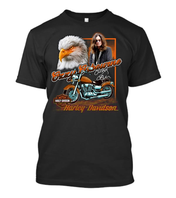Ozzy Osbourne Harley Davidson Motorcycles Eagle And Motorcycle T-Shirt
