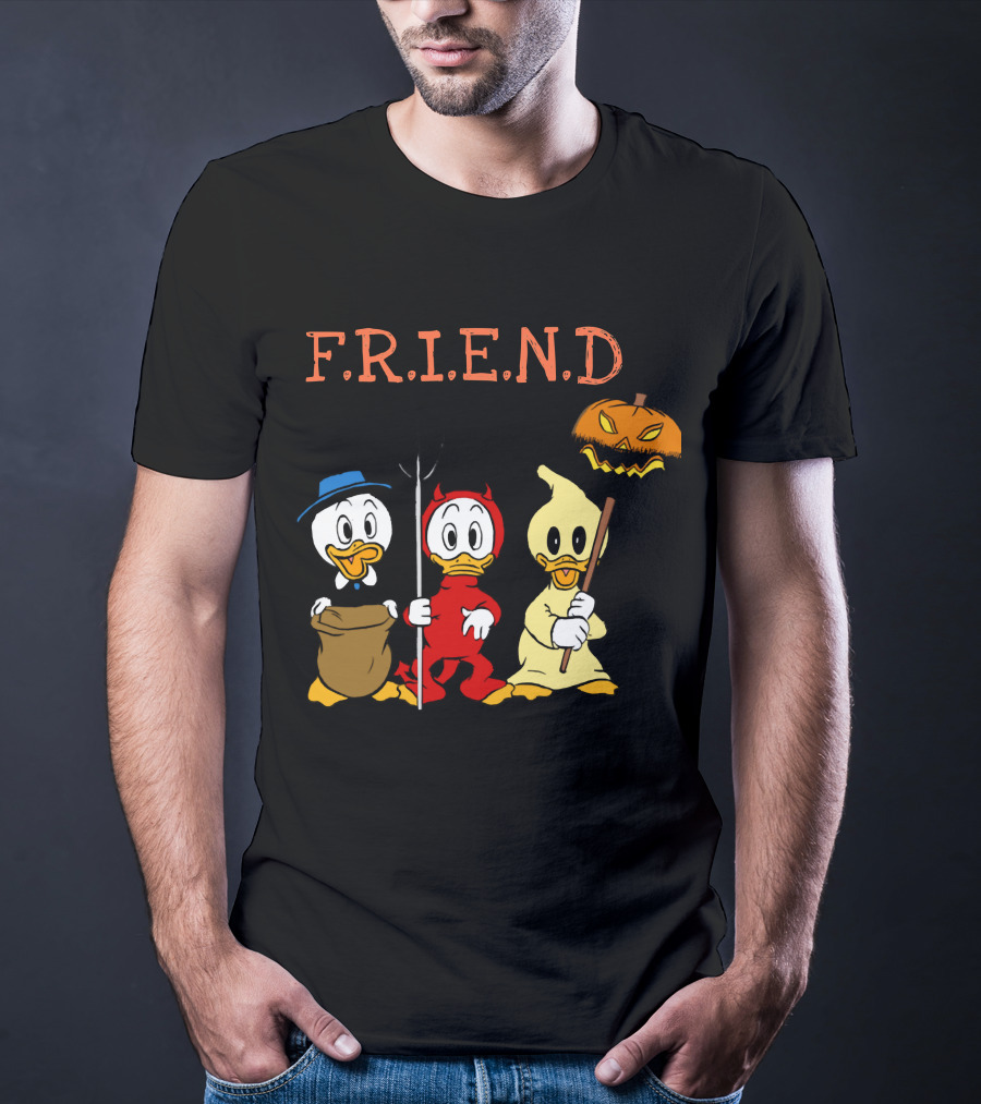 Disney Donald Duck Halloween F.R.I.E.N.D Ghost Devil Pumpkin T-Shirt