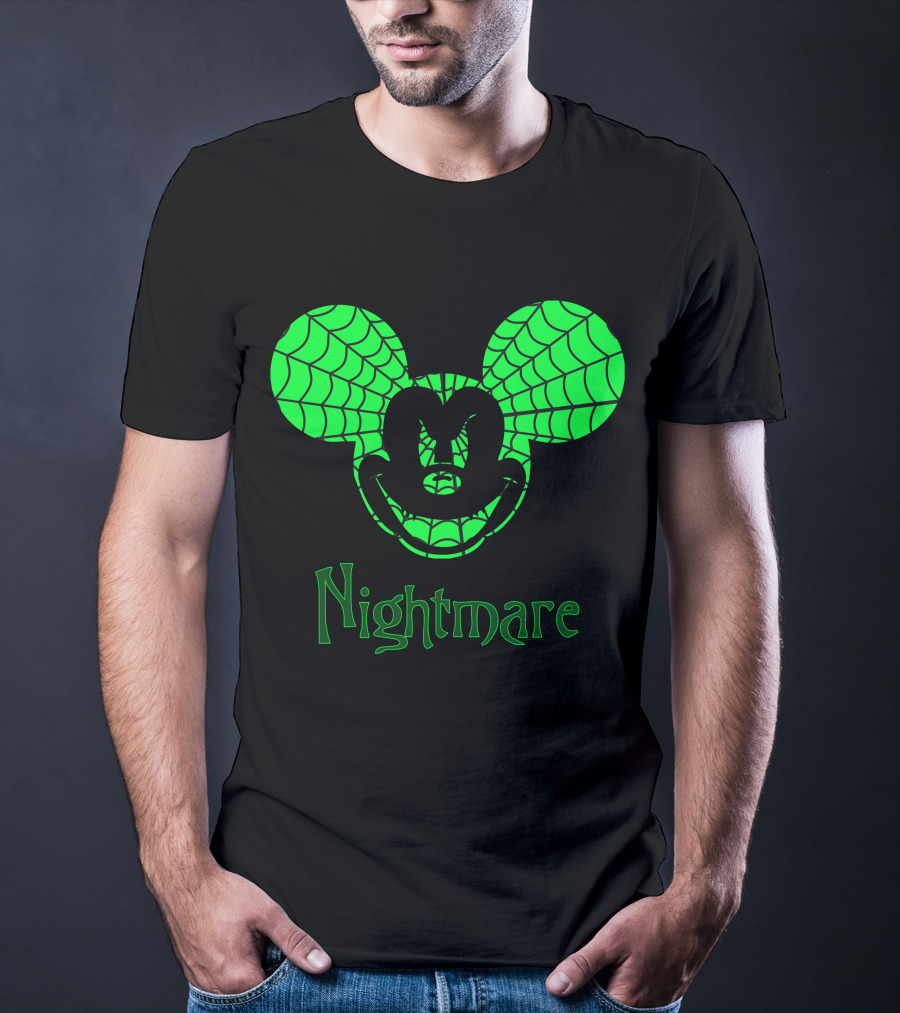 Nightmare Web Pattern Icon With Mouse Ears T-Shirt
