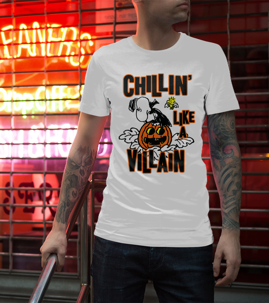 Chillin’ Like A Villain Halloween Pumpkin And Characters T-Shirt
