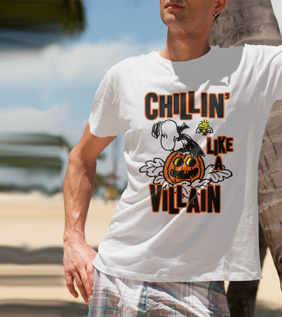 Chillin’ Like A Villain Halloween Pumpkin And Characters T-Shirt