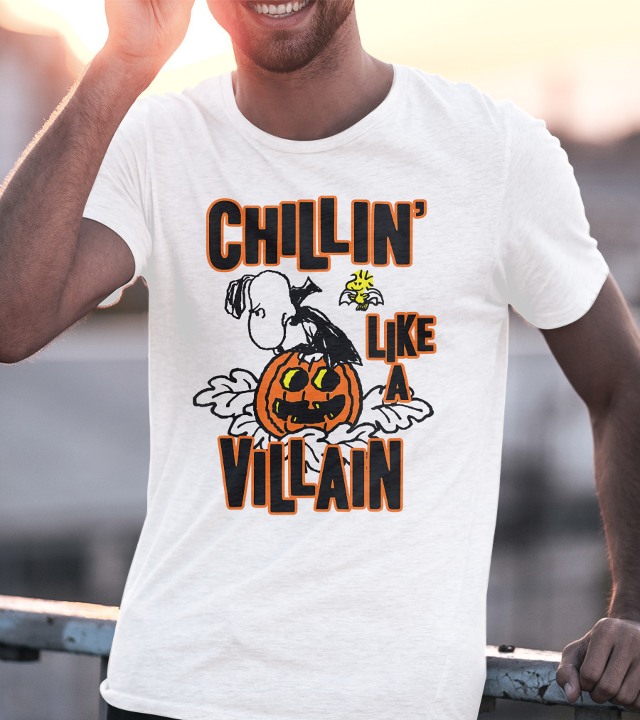 Chillin’ Like A Villain Halloween Pumpkin And Characters T-Shirt
