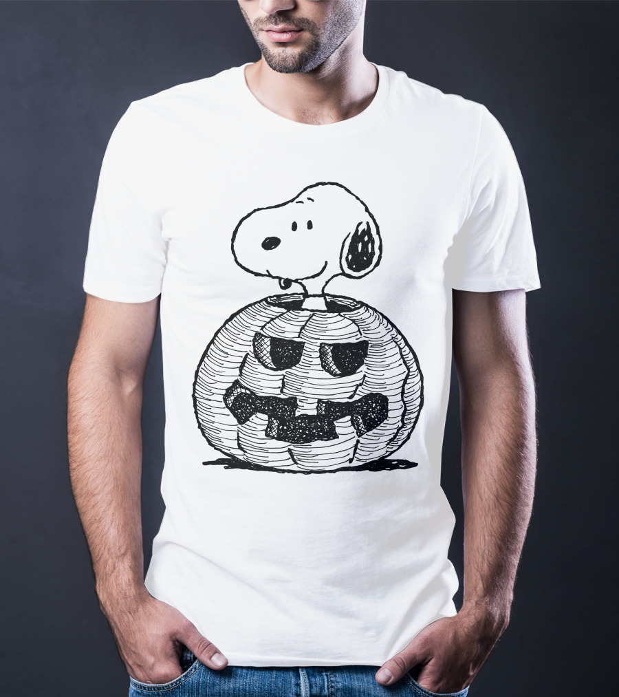 Snoopy Halloween Jack O Lantern Peanuts T-Shirt