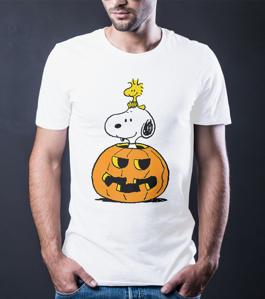 Halloween Snoopy Woodstock Pumpkin Peanuts Cartoon T-Shirt