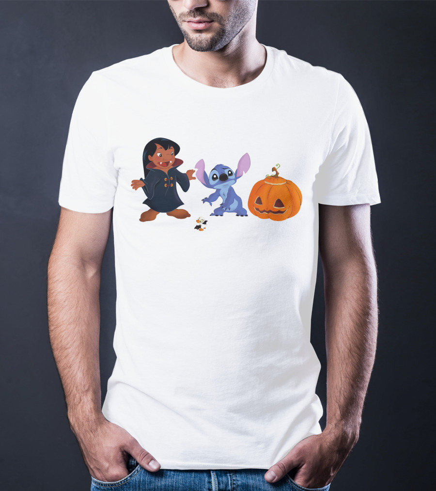 Halloween Stitch Lilo Vampire Costume Pumpkin T-Shirt