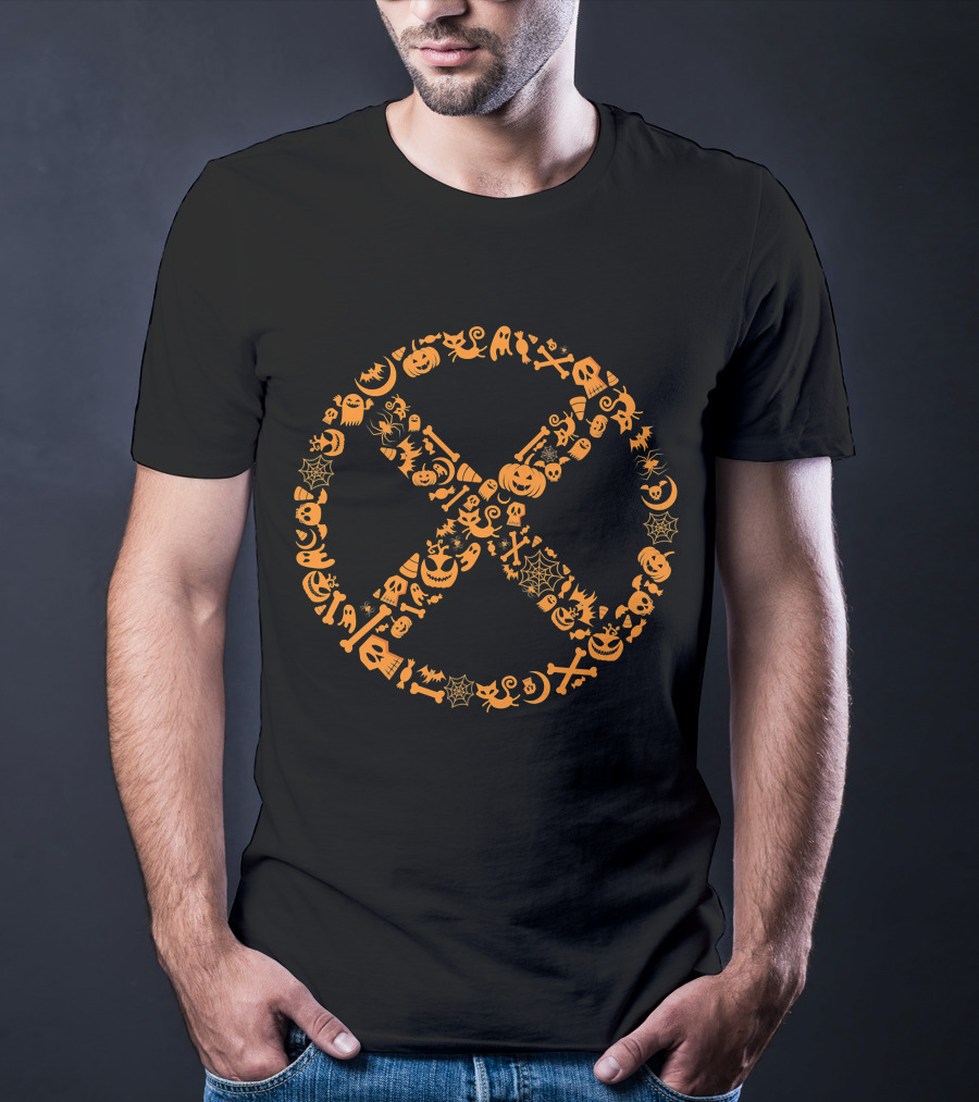 Marvel X Men Halloween Pumpkin Spiderweb Skull T-Shirt