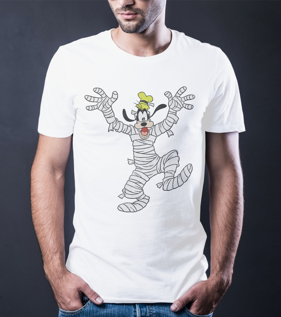 Goofy Wrapped As Mummy Halloween Character T-Shirt