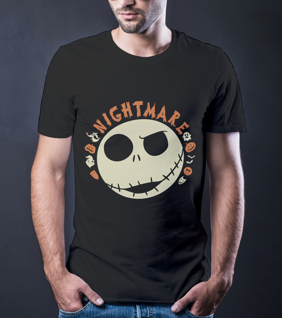 The Nightmare Before Christmas Jack Skellington Halloween Face T-Shirt