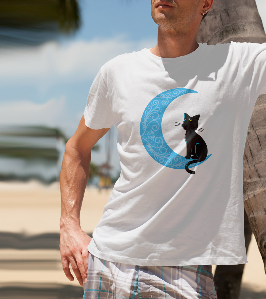 Black Cat Crescent Moon Sailor Guardian T-Shirt