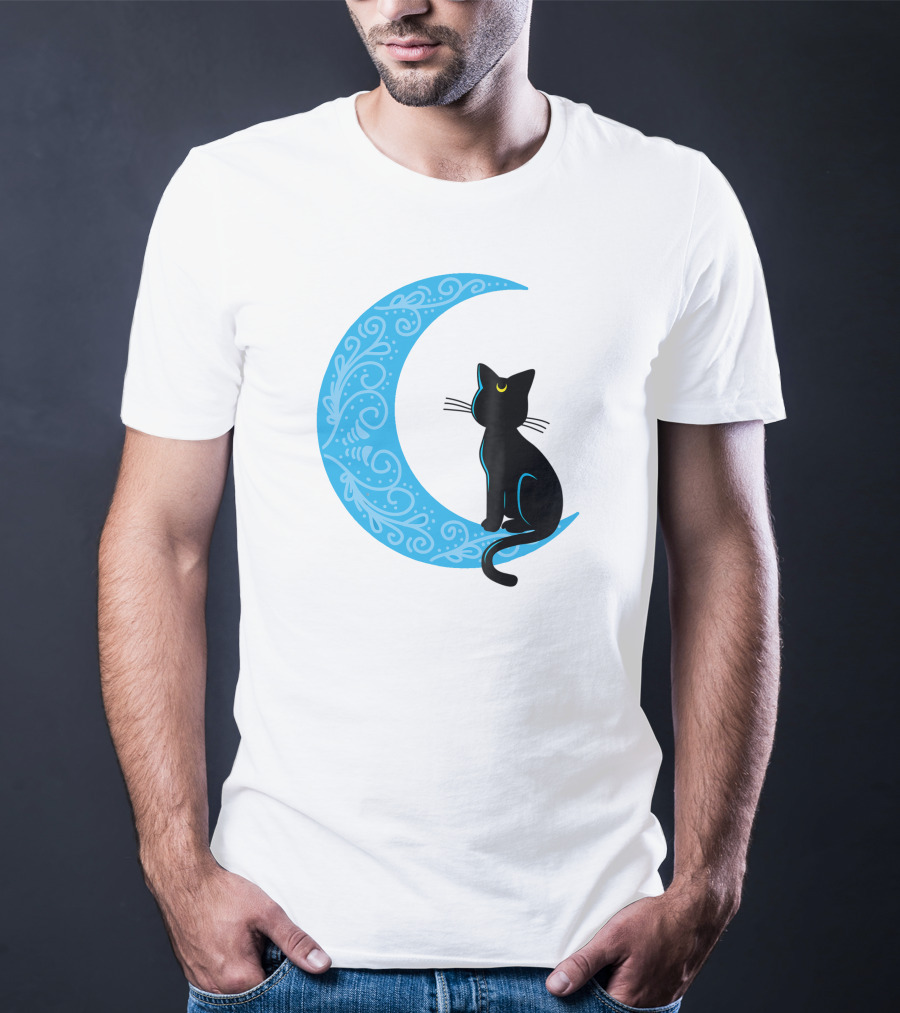 Black Cat Crescent Moon Sailor Guardian T-Shirt