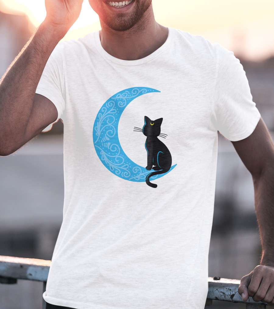 Black Cat Crescent Moon Sailor Guardian T-Shirt