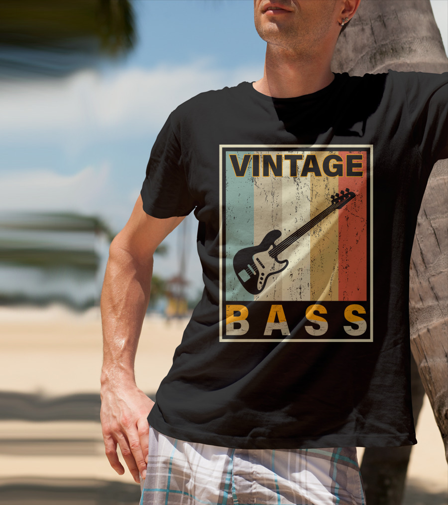 Vintage Bass Love Retro Guitar Music T-Shirt