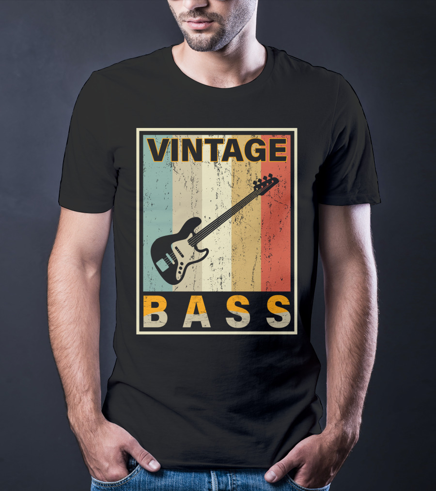 Vintage Bass Love Retro Guitar Music T-Shirt
