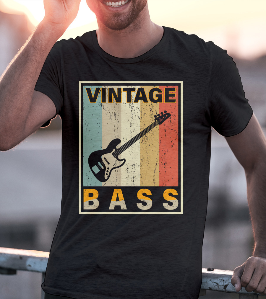 Vintage Bass Love Retro Guitar Music T-Shirt