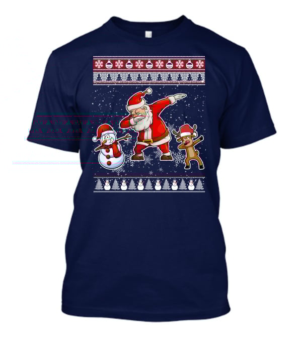 Santa Dabbing Santa Claus Snowman Reindeer Christmas Dabing T-Shirt