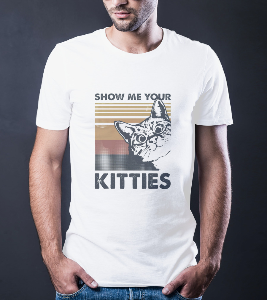 Show Me Your Kitties Retro Cat T-Shirt