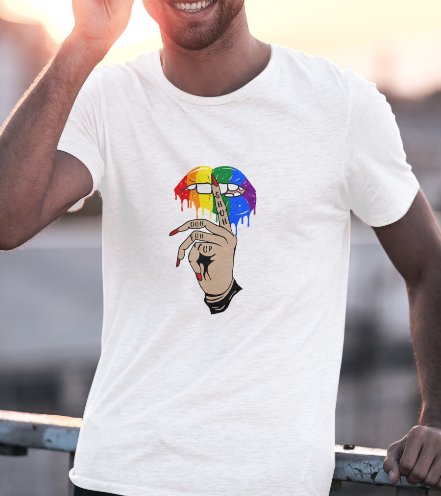 Shuh Duh Fuh Cup Lips Rainbow Dripping Lips T-Shirt
