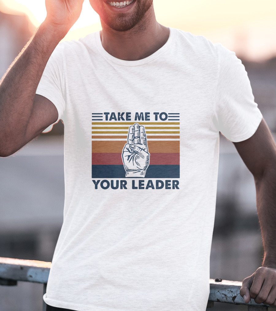 Take Me To Your Leader Retro Scout Hand Signal T-Shirt