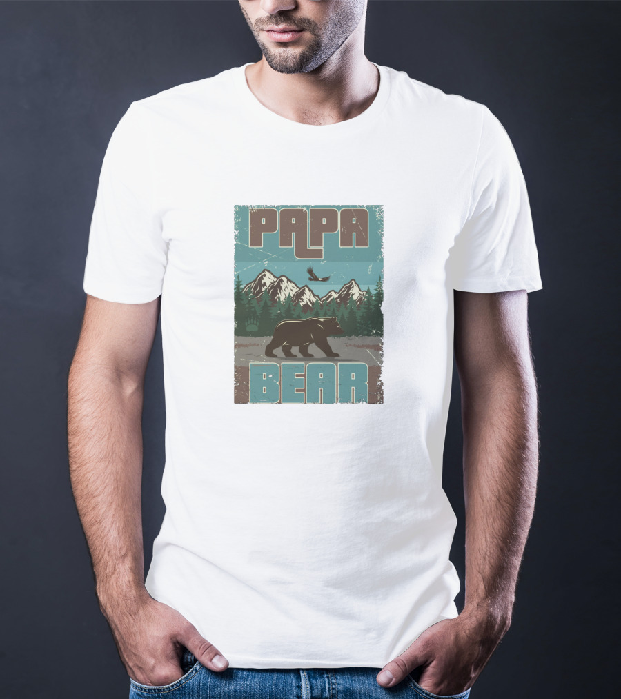 Papa Bear Mountains And Forest T-Shirt