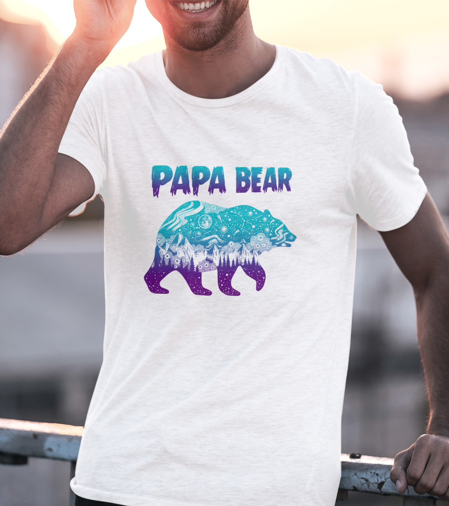 PAPA BEAR Cosmic Mountain Bear T-Shirt