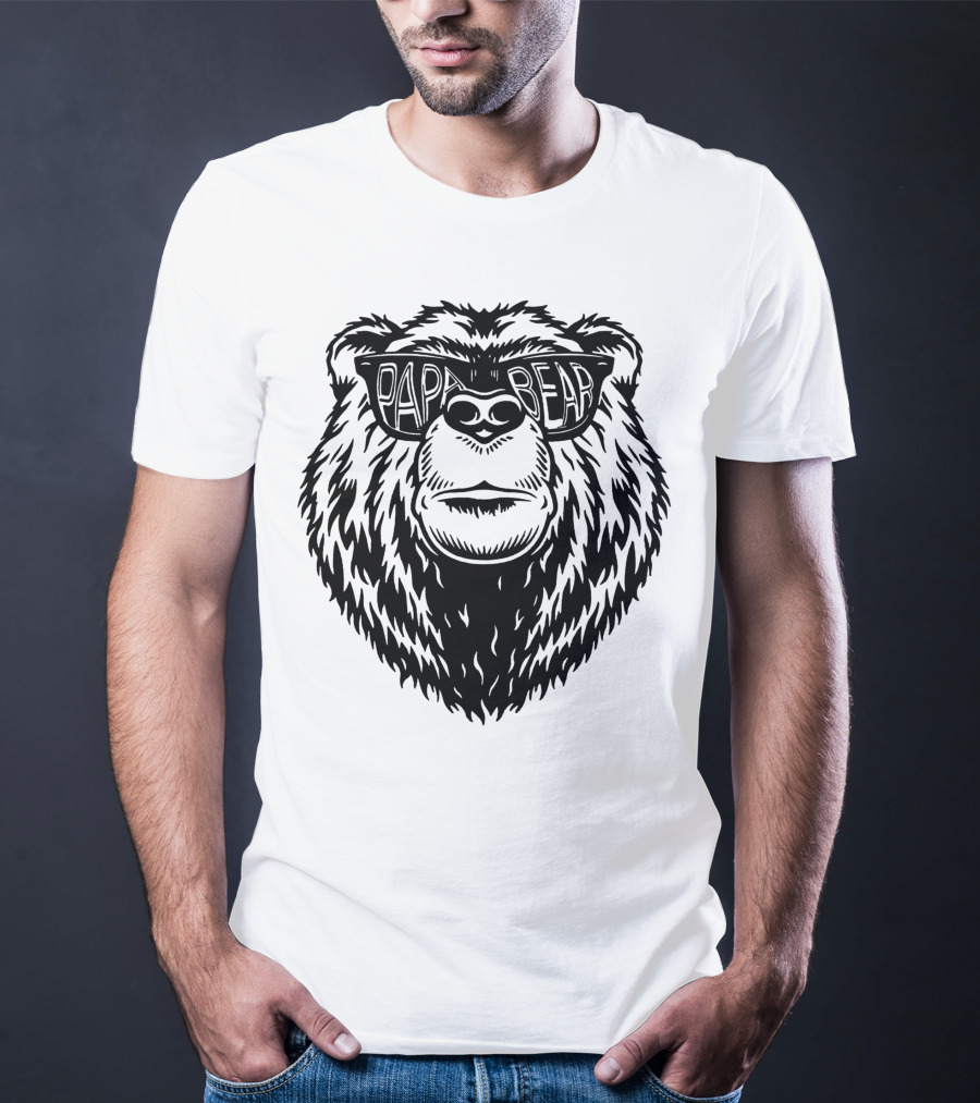 Papa Bear Sunglasses Daddy Bear T-Shirt